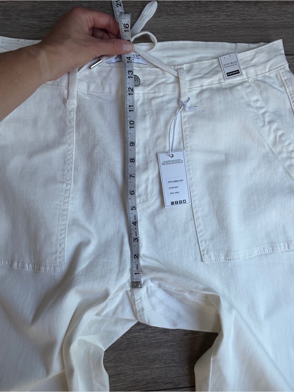 NWT Judy Blue High Rise Drawstring Jogger Jeans White Ecru Sz 20W - Picture 10 of 15